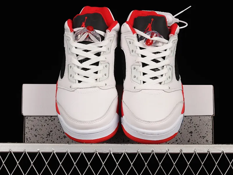 All categories Air Jordan Jordan series basketball shoes Air Jordan 5 Air Jordan 5 Low "Fire Red" AJ5 Joe 5 classic white and red low-top basketball shoes 314338-101